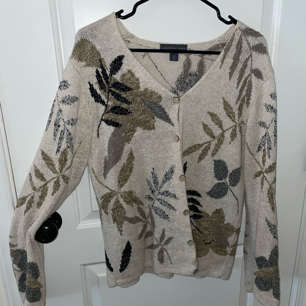 Northern Isles Cardigan Womens Medium Cream Sweater